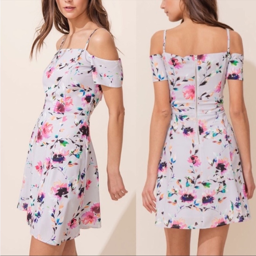 Yumi Kim Watercolor Cold Shoulder Dress